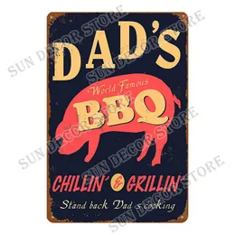 BBQ Kitchen Shabby Chi Vintage Metal Sign Decor Decor Family Coffee Bar Club Retro Tin Plocks Подарок 20x30 см A-2300