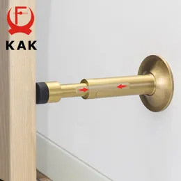 Kak Pure Copper Hidráulico Tampão Mudo Parada da porta, rolha da porta do piso, pára-choques montados na parede, hardware de toque de porta não magnética