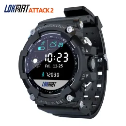 Watches Lokmat Saldırı 2 Akıllı Saat Fitness Tracker 1.28inch Tam Dokunmatik Ekran Kalp Hızı Monitörü Sport Smartwatch Men Android IOS