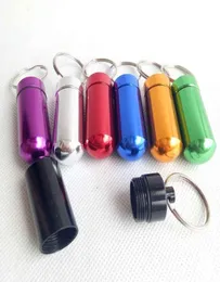 Runde Aluminium wasserdichte Pillenkoffer Box Stash Flaschenhalter Schmuck Behälter Keyring Keychain Jar 48mm52mm 7 Farben 3 Größen CHOO8661179