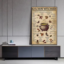 Kitchen Witchcraft Fun Posters and Photo Decorative Wall Canvas Witches Magic Knowledge Art Painting Gifts for Home Decor
