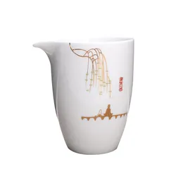 Porcelana branca de alta qualidade Copo de chá de chá de chá de chá de chá Kung Fu Copa Gongdao Caneca Teaware 280ml