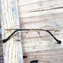 Vintage Pequeno oval redondo Pure Titanium Eyeglass Frames Full Rim Super Light óculos ópticos homens Mulhopia espetáculos moda SU244C