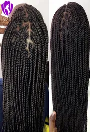 200densität Full Black Box Braids Perücken Teil Brasilianer Full Lace Front Perücke mit Baby Haar Jumbo geflochtene Perücken für schwarze Frauen6339498