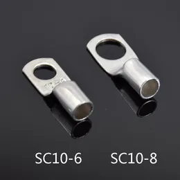 10Pcs Bolt Hole Tinned Copper Lugs Ring Battery Terminals M6/M8 Cable Crimp Wire Connectors SC6-5/6/8 SC10-6/8 SC16-6 /8 Kit