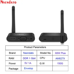 Kutu Mirascreen X6W Plus Kablosuz Miracast 5G 4K Ekran TV Stick Adaptör 3'te 1 HD VGA AV 1080p WiFi Ekran Alıcı Dongle