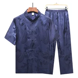 Tradycyjne chińskie kung fu garnituru męskie ubranie Cheongsam Tang Suit Oriental Wear Vintage Man Męskie szczyty dla tai ji