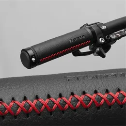 2024 NEW Leather Bicycle Grips,MTB Road Bike,Aluminum Grip End Bar,Fixed Bike Parts,Cycling Handlebar,Anti-skid,127G,2Pcs GR501