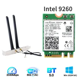 Карты 1730 Мбит / с для Intel Dual -полосной карты настольная карта Bluetooth 5.0 802.11AC M.2 9260NGW Карта с антенной 2x 6 DBI для ноутбука Win10