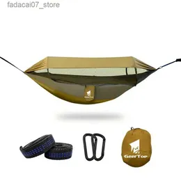 해먹 야외 방수 및 내구성있는 나일론 캠핑 장비 두꺼운 모기 그물 스윙 텐트 매달려 생존 가구 Q