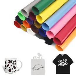 Window Stickers Large Szie 1 Roll 12"X10"/30x25cm PU Heat Transfer Film Cutting Pattern T-Shirt Iron On HTV Printing Stretch Matte