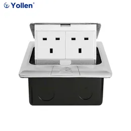 All Metal Panel EUR Standard Pop Up Floor Socket 2 Way Electric Outlet Table Desk Wall kan installera köksverkstaden Storbritannien/oss/fr