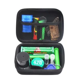 Formax420 Kits Pipes Set With Herb Grinder 12 Pieces Glass Cup Bowl Container Lagring Fodral Roller Rökningstillbehör Bär dragkedja ZZ ZZ