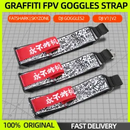 Dronlar asla FPV Goggles Strap ayarlanabilir kafa kayış kafa bandı grafiti pil depolama Fatshark Skyzone DJI Goggles 2 V1 V2