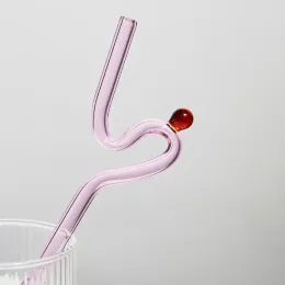 Floriddle Artistry Glass Straws Twist Reusable Straws Heat Resistant Glass Straw Drinking Milk Tea Long Stem Glass Staw