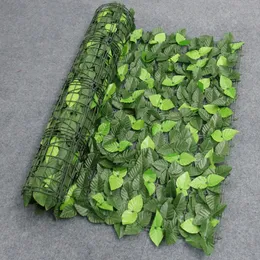 1m konstgjord faux murgröna blad integritet staket trädgård staket gröna växter gräs vägg hotell butik julgran heminredning växter staket