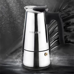 2 - 6 أكواب من الفولاذ المقاوم للصدأ Moka Moka Mocha Mocha Espresso V60 Latte Stovetop Filter Coffee Pot Barista Milk Pitcher Tools 2104082145