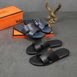 Главная Оран Париж тапочки L Mens European Station Sandals дышащие пляжные тренды Hbrand Кожаные мужские тапочки большие анти -флип 9n4n