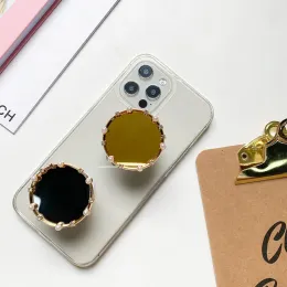 Luxo Pearl Rhinestones Mirror Phone Socket Universal Stand Holder Griptok Suporte para IPhone Grip Tok Surpanheiro dobrável