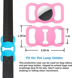 1PC PET Silicone Protective Case GPS Finder Capa Dog Cat Collar Loop para Apple Airtag Cover Caso do rastreador GPS