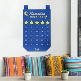 Decorazione per feste fai da te Eid Mubarak Felt Ramadan Calendar con tasca per bambini Gifts Countdown Calendier 2024 Decor musulmana