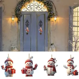 Storage Bags Snowman Welcome Porch Sign Acrylic Double-sided Printing Pendant Door Hanger Outdoor Yards Christmas Decoration Accessories