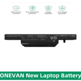 Batterier OneVan New W650Bat 6 Laptop Battery för Hasee K610C K650D K570N K710C K590C K750D -serie för CLEVO W650S W650BAT6