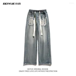 Herren Jeans Trendy Yuyue Old Spring Draw String Fried Street Jeans