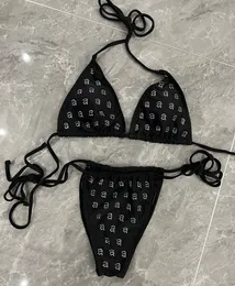 Paris Tasarımcı Kadınlar Tek Parçalı Mayo Rhinestones tarafından kapanmış üst düzey monokini lüks bikini seti marka plaj giymek Siyah Mayo Seksi Bodysuits Lady's Trikini S-XL