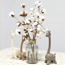 21 inch Naturally Dried Cotton Stems Artificial flower Farmhouse Sty Home Decor Bouquet Vase Holiday party Literary Simple H011281N