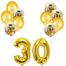 Black Gold Party 30 40 50 60 anos Partido de aniversário Disponível Tableware 30th 40th 50th Adult Birthday Party Decorations Supplies