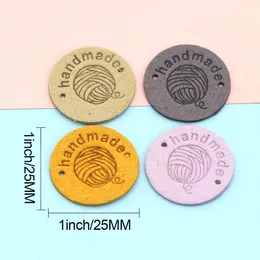 20pcs okrągłe przędza ręcznie robione skórzane etykiety ręcznie wykonane etykiety do odzieży wystrój worka