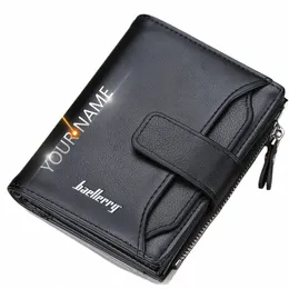 2024 Baellerry Men Wallets Fi Short Desigh Zipper Card Holder Men Leather Purse Solid Coin Pocket High Quality Male Purse I1rI#