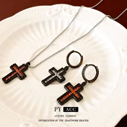 Asymmetric Zircon Cross Sweet Cool Style, Light , Personalized Design Sense, Sweater Chain, Internet Red New Necklace, Female