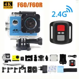 Telecamere fotocamera Action Ultra HD F60/F60R 4K/30FPS 16MP WiFi 170dgree Helmet Camera subacquea subacquea da 30m Immericamento sportivo impermeabile