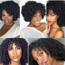 afro curl bob wig lace parting lace wig 14inch kinky curly natural black virgin remy human hair wig Dreadlock Wig Twist Wigs