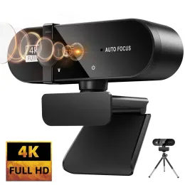 Webbkameror Webcam 4K 1080p Mini Camera 2K Full HD Webcam med Microphone 1530fps USB Web Cam för YouTube PC Laptop Video Shooting Camera