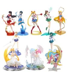 8039039 20 cm Super Sailor Moon Figura giocattoli anime marinaio Mars Jupiter Venus 18 PVC Action figura giocattoli modello da collezione LY193952997