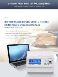 Novo medidor de energia de 380v com luz de fundo de luz multifucionário AMP Watt Watt Medidor de três fases Wattmeter RS485 Modbus