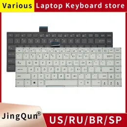 Keyboards US Russian Laptop Keyboard för ASUS E402 E402M E402MA E402SA E402S E403SA E402N Engelska anteckningsbokstangentbord