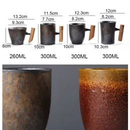 Cuppa di tè vintage giapponese set tazza di caffè in ceramica arruggine glassa latte caffette