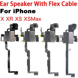 Głośnik słuchawkowy Flex kabel z pełnymi śrubami i wodoodpornymi taśmą dla iPhone'a xr XS MAX części zamienne