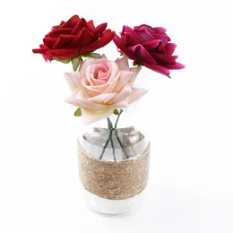 5/10pcs ursinho de pelúcia de rosas plantas falsas casamentos decorativo flores artificiais corajas de corda de noiva decoração de casa decoração