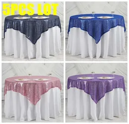 Table Cloth 5pcs Lot 152x152cm Glitter Sequin Tablecloth Overlay Poly For Wedding Event Party El Decoration4948984