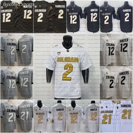 Shilo Colorado Buffaloes 21 Futebol Jersey College Travis Hunter Shedeur Sanders Mens Ed Jerseys Novo Cinzento Branco Branco São