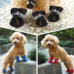 Dog Apparel 4pcs Waterproof Pet Shoes Anti Slip Puppy Rain Boots Summer Mesh Protector For Outdoor Running Walking Pets Footwear