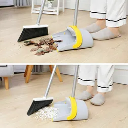 Eyliden Broom e Dustpan Set di scopa con padella di polvere con combo a manico lungo set per ufficio e casa in piedi da sweep