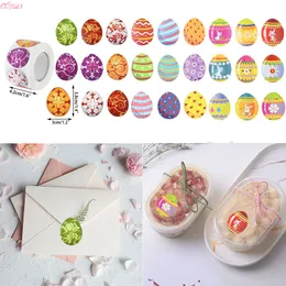 3,8 cm grandes adesivos de Páscoa feliz Easter Rabbit Egg auto adesivo Etiqueta Easter Party Kids Gifts Bag Box Decor Tags