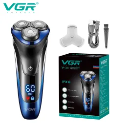 Shavers VGR Shaver Electric Razor Professional Shaving Machine Waterproof Beard Trimmer Floating Razors Led Hair Shaver for Men V387