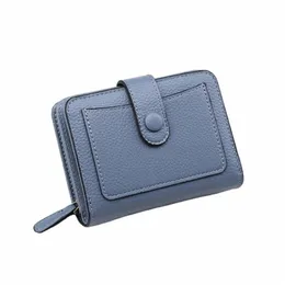 Donne Fi Litchi Stria Wallets Brand Luxury Moneta Short Canna Hasp Card Portafoglio in pelle Lady Pu con tasca con moneta con cerniera R0HQ#